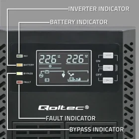 Qoltec 52281 / UPS / On-line / 2000VA / 2000 W / LCD / USB (52281)