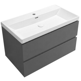 CERANO - Koupelnová skříňka Carole - antracitová + keramické umyvadlo Viano - bílá lesklá - 100,9x53x46,4 CER-632475