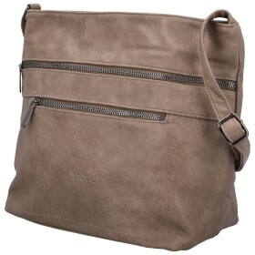 Stylová dámská koženková crossbody kabelka Olbba, taupe