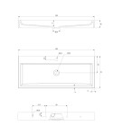 OMNIRES - THASOS M+ umyvadlo na desku/ závěstné, 100 x 42 cm bílá lesk /BP/ THASOS1000BP