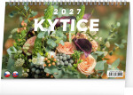 NOTIQUE Stolní kalendář Kytice CZ/SK 2027, 23,1 x 14,5 cm
