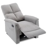 Relaxační křeslo, manuální ovládání, světle šedá látka