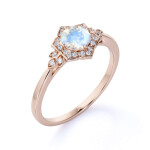 Emporial prsten 14k zlato Vermeil GU-DR14627R-ROSEGOLD-MOONSTONE-ZIRCON Velikost: 5 (EU: 49-50)