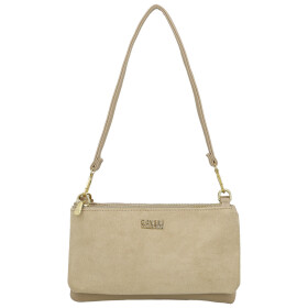 Stylová dámská semišová kabelka na rameno Amanda, tmavě béžová