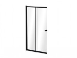 BESCO - Vanová zástěna EASY SLIDE BLACK - Barva rámu - Černá matná, Rozměr A - 100, Směr zavírání - Univerzální Levé / Pravé, Výplň - Čiré bezpečnostní sklo - 4 mm BCEASL100BC