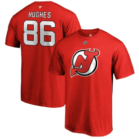 Fanatics Pánské Tričko Jack Hughes #86 New Jersey Devils Name Number T-Shirt Red Velikost: