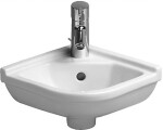 DURAVIT - Starck 3 Umývátko rohové 43x38 cm, s 1 otvorem pro baterii, s WonderGliss, bílá 07524400001