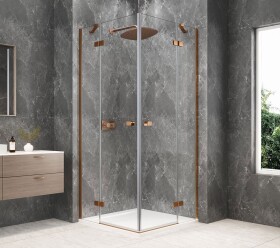 POLYSAN - GLOBE COPPER MATT čtvercový sprchový kout 1000x1000, rohový vstup, čiré sklo GB5010PG