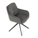 Židle jídelní, 180° otočný mechanismus, lanýžová voděodolná látka, černý kov