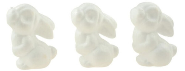 Dílky z polystyrenu zajíčci 7 cm (3 ks)
