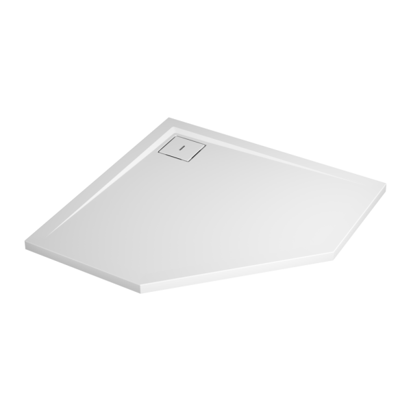 SanSwiss LIVADA SanSwiss sprchová vanička LIVADA z litého mramoru, pětiúhelník 90x90x3,5 cm, bílá W20563609004