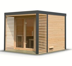 Finská sauna – KARIBU ARES 3 (natur / antracit)