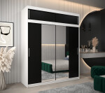 Šatní skříň Abi T1 s nástavcem Barva korpusu: Bílá, Rozměry: 250 cm, Dveře: Dub artisan
