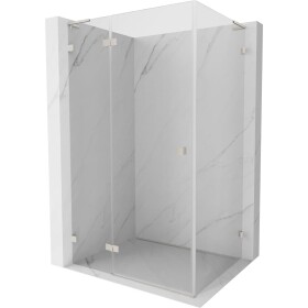 MEXEN/S - Lunar L sprchový kout dveře křídlové levá 85 x 90, transparent, nikl kartáčovaný 834L-085-090-97-00-L