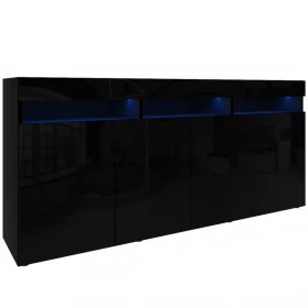 Komoda Izumi 175 BL černá mat/lesk
