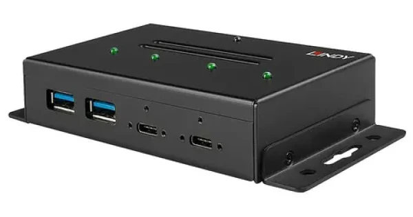 Lindy Metal Hub 4 Port černá / USB hub / USB-C / 4 porty / USB 3.2 Gen 2 / 10 Gbit/s (43094)