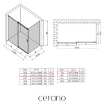 CERANO - Sprchový kout Santoro - levá - 6 mm - chrom, mléčné sklo - 110x70 - posuvný CER-665695