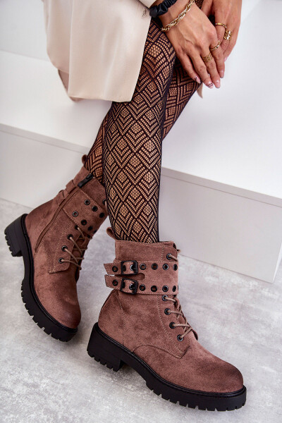 Dámské semišové teplé boty Světle hnědá stříbrná 39