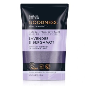 Baylis & Harding Relaxační sůl do koupele Goodness Sleep Lavender/Bergamot 1 kg, fialová barva, plast