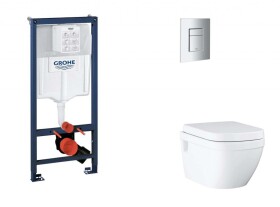 GROHE - Rapid SL Set předstěnové instalace, klozetu, sedátka SoftClose a tlačítka Skate Cosmopolitan, matný chrom SANI11BB2120