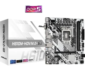 ASRock H610M-HDV/M.2+ D5 Bílá / H610 / LGA 1700 / 2x DDR5 / PCIEx16 / 1x GLAN / mATX (90-MXBM50-A0UAYZ)