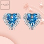 Náušnice Swarovski Elements Angel Wings - andělská křídla, Modrá