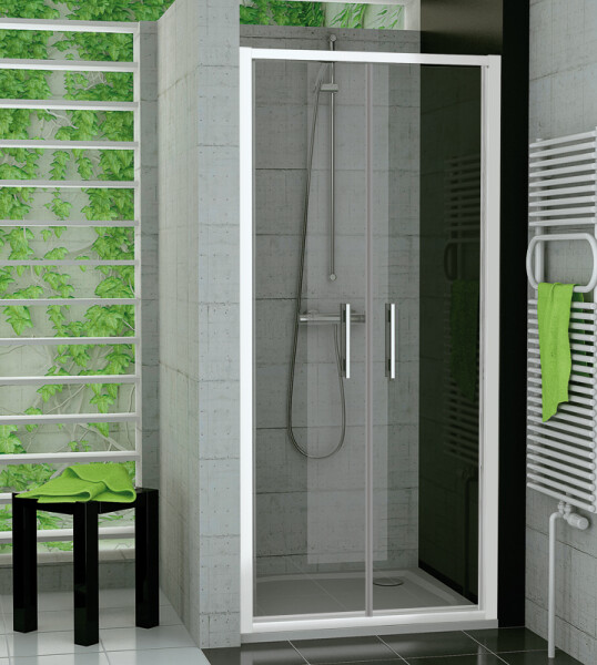 SanSwiss TOPP2 1000 04 07 Dvoukřídlé dveře 100 cm, bílá/sklo