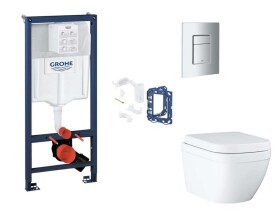 GROHE - Rapid SL Set předstěnové instalace, klozetu, sedátka SoftClose, tlačítka Skate Cosmopolitan a sady pro vhazování tablet, Triple Vortex, matný chrom SANI11BB2136