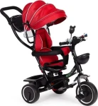 ECOTOYS Tříkolka se střechou a vodící tyčí červeno-černá (JM-066-9 RED)