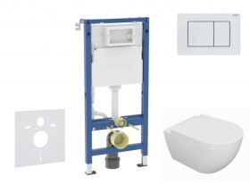 GEBERIT - Duofix Set předstěnové instalace, klozetu Oudee a sedátka softclose, tlačítko Delta30, alpská bílá SANI11CA3132B