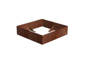 Vyvýšený záhon z cortenu VIVO 1013, š. 148 × d. 148 × v. 36 cm