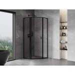 MEXEN/S - Mist L sprchový kout pětiboký křídlový levá 90 x 90, černá okraj, černá 8A8L-090-090-70-70-L
