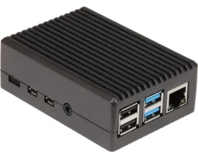Joy-it Alu-08 černá / Pouzdro / pro Raspberry Pi 4 / Hliníkové / Pasivní chlazení (RB-ALUCASEP4+08)