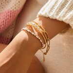 ELENYS Luminara Slim – pozlacený náramek 18K žluté zlato Délka náramku: 17 cm