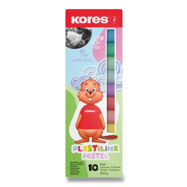 Kores pastelová plastelína 10 pastelových barev 200 g