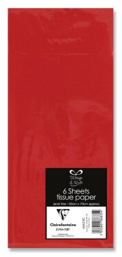 CLAIREFONTAINE hedvábný papír - červený, 6 ks, 50x70 cm