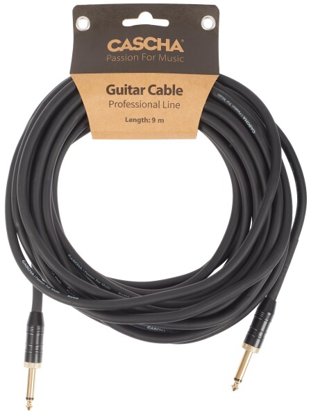 Cascha Professional Line Guitar Cable Straight Black 9 m