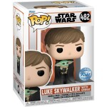 Funko POP &amp; Tee: Star Wars Mandalorian - Luke with Child (velikost L)