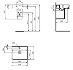 IDEAL STANDARD - Strada II Umyvadlo 50x43 cm, s přepadem, otvor pro baterii, s Ideal Plus, bílá T3643MA