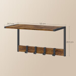 Set 2 nástěnných poliček, mdf, hnědá, ABP-E1083 OLW