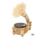 RoboTime 3D dřevěné mechanické puzzle Gramofon (elektrický pohon)
