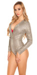 Sexy body LeT PaRTY V-Cut Glitter Bodysuit Einheitsgroesse