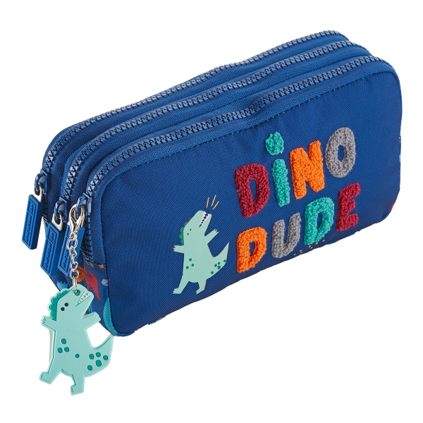 Miquelrius penál Fun Dino, Tripple Holdall, 3 kapsy, rPET, mix barev