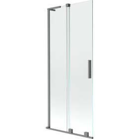 MEXEN/S - Velar L dvoukřídlá posuvná vanová zástěna 85 x 150, transparent, grafit metal 896-085-003-01-95