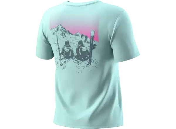 Dynafit Back Graphic Cotton dámské triko krátký rukáv Cloud Blue/Twilight vel. S