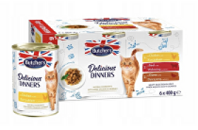 Butcher's Cat Delic.Dinners kuř/hov/zvěř. konz.6x400g