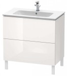 DURAVIT - L-Cube Umyvadlová skříňka 86x82x48 cm, 2 zásuvky, lesklá bílá LC662602222