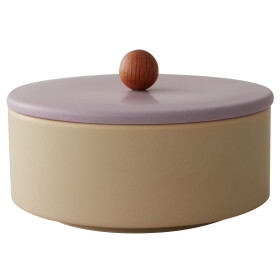 DESIGN LETTERS Porcelánová úložná dóza Treasure Bowl Beige/Lavender, fialová barva, béžová barva, dřevo, porcelán