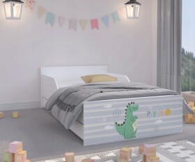 DumDekorace Úchvatná dětská postel 160 x 80 cm s rozkošným dráčkem GLOPUFI160-DRAGON