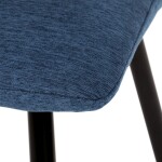 Židle jídelní, modrá látka, černé kovové nohy